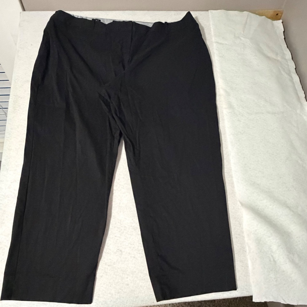Talbots Woman Heritage Black Cropped Pants Plus Size 24W Cotton Stretch Trousers